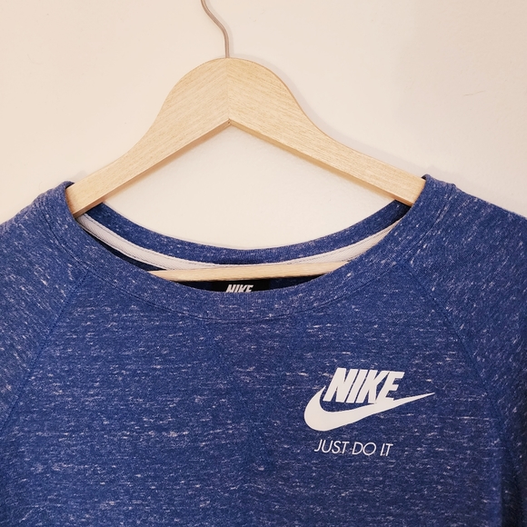 Nike Blue Heathered Long Sleeve Tee Size Medium - Picture 2 of 7